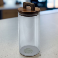 POJEMNIK SZKLANY 1000 ml SŁOICZEK Z BAMBUSOWĄ POKRYWKĄ