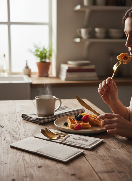 ETUI NA SZTUĆCE KIESZONKA DEKORACYJNA FILCOWA ZESTAW 2 SZT BEŻOWE 23X10 cm