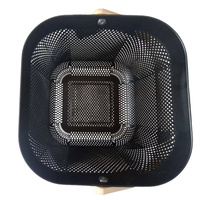 KOSZYK NA OWOCE WARZYWA PATERA CZARNYA KOSZ Z BAMBUSOWĄ RĄCZKĄ 24x25cm