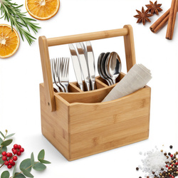 ORGANIZER BAMBUSOWY POJEMNIK PUDEŁKO NA PRZYBORY