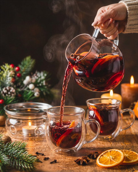 ZESTAW DO GRZANEGO WINA GRZAŃCA DZBANEK 1L FILIŻANKI x2 SZKŁO+ PODGRZEWACZ