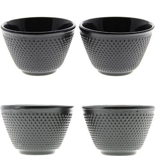 CZARKI ŻELIWNE 4x FILIŻANKI DO HERBATY KOMPLET