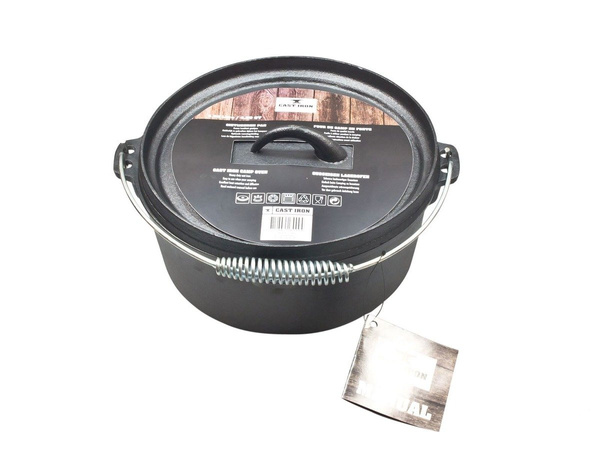 KOCIOŁEK GARNEK ŹELIWNY GAR MYŚLIWSKI Z POKRYWKĄ