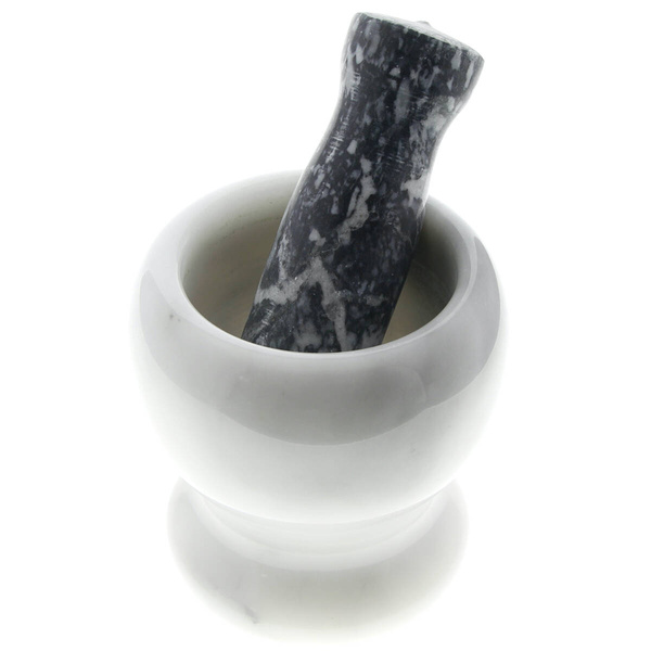 MOŹDZIERZ KUCHENNY Z TŁUCZKIEM KAMIENNY MARMUR