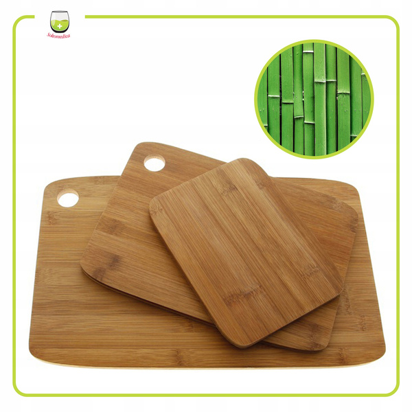 DESKI DO KROJENIA DREWNIANE BAMBUSOWE ZESTAW 3 szt