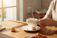 FILIŻANKA ZE SPODKIEM 250 ML DO KAWY HERBATY BIAŁA CERAMIKA DAISY LINE