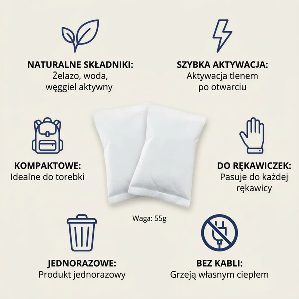 OGRZEWACZ DO RĄK CHEMICZNY x9 PODGRZEWACZY HOT PACK OGRZEWACZE DŁONI