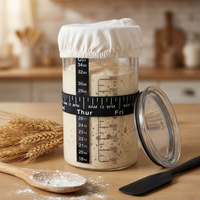 ZESTAW STARTOWY DUŻY POJEMNIK SZKLANY 800 ML DO ZAKWASU Z TERMOMETREM