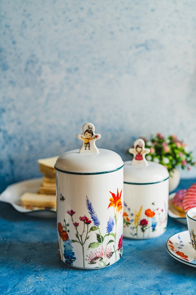 POJEMNIK ceramiczny SŁOIK do przechowywania PAN KWIATEK 1,25L