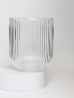 ŻAROODPORNY KUBEK ryflowany bez ucha SZKLANKA JUSTINE 400 ml long drink