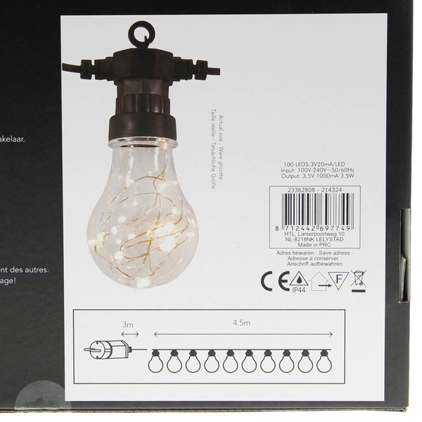 LAMPKI OGRODOWE ŻARÓWKI ŁAŃCUCH LED GIRLANDA 230V