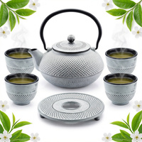 CZAJNIK 1,5L ŻELIWNY 4x CZARKI PODKŁADKA ZESTAW