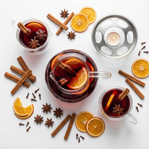 ZESTAW DO GRZANEGO WINA GRZAŃCA DZBANEK 1L FILIŻANKI x2 SZKŁO+ PODGRZEWACZ