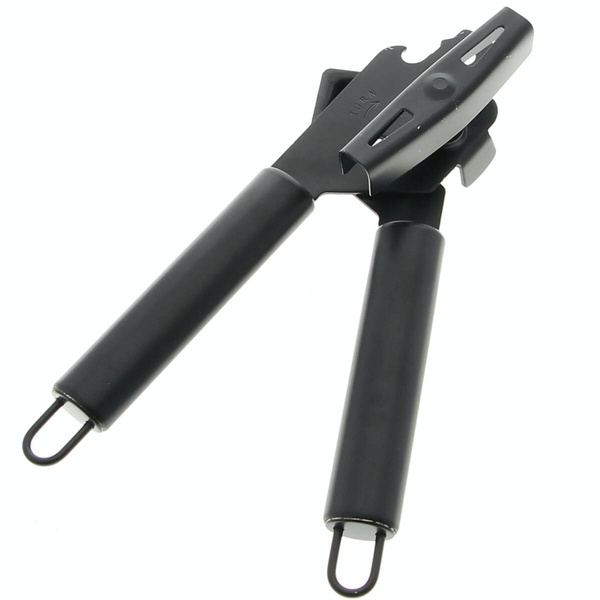 OTWIERACZ DO PUSZEK KONSERW I BUTELEK STALOWY CZARNY 2W1