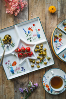 PATERA ceramiczna KWADRAT 30 cm PAN KWIATEK z przegródkami