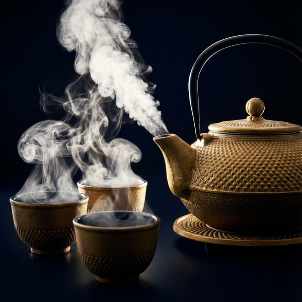 CZAJNIK ŻELIWNY 1,5L ZAPARZACZ DO HERBATY 4 CZARKI ZESTAW 5 ele NA PREZENT