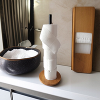 UCHWYT NA PAPIER TOALETOWY STOJĄCY DO WC 51 cm STOJAK METALOWY BAMBUOSOWY