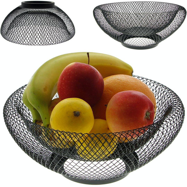 KOSZ NA OWOCE WARZYWA METALOWY KOSZ PATERA MISKA CZARNA OZDOBNA