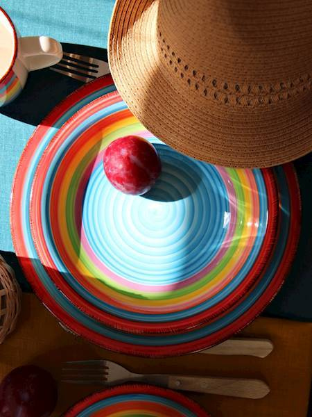 TALERZE OBIADOWY PŁASKIE 27cm DUŻE 6 BAITA MEXICO