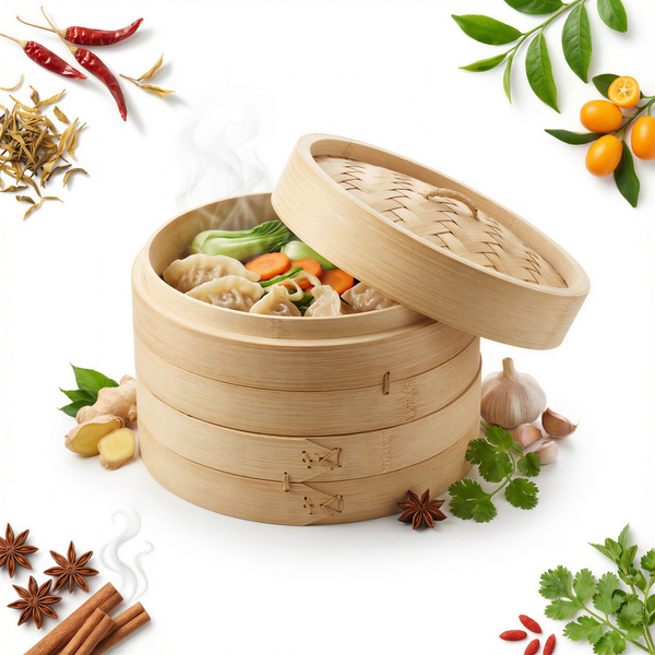 GOTOWANIE NA PARZE BAMBUSOWY WKŁAD RĘCZNA ROBOTA.