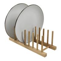 SUSZARKA DO NACZYŃ SKŁADANA OCIEKACZ BAMBUSOWY STOJAK DO 8sztuk TALERZY