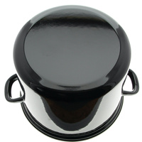 GARNEK EMALIOWANY CZARNA EMALIA 24CM 8L BIGOS