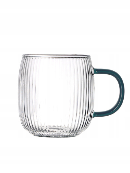 Żaroodporny szklany ZESTAW JUSTINE zaparzacz + 2 szklanki ZIELONY