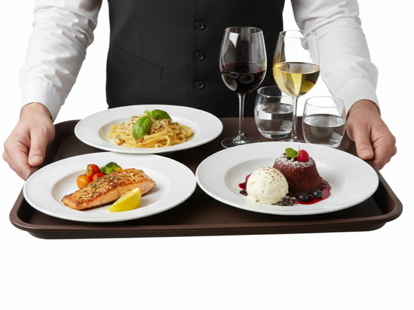 TACA KUCHENNA KELNERSKA ANTYPOŚLIZGOWA BRĄZOWA PROSTOKĄTNA 45,5×35,5×2 cm