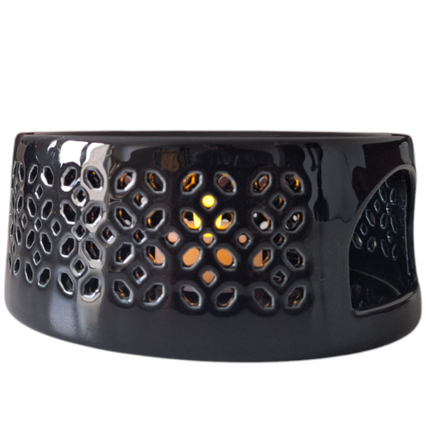 PODGRZEWACZ CERAMICZNY DO DZBNAKA CZAJNIKA NA ŚWIECZKĘ TEA LIGHT CZARNY