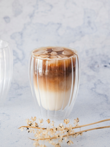 SZKLANKA termiczna wzór FLOWER 300 ml bez ucha 2 sztuki PODWÓJNE ŚCIANKI