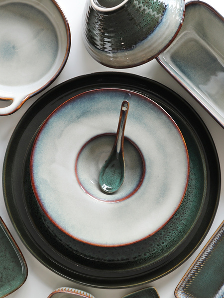 ŁYŻKA CERAMICZNA DO RAMEN ZUPY OBIADU 16 CM KOLOROWA OMBRES JAPOŃSKA