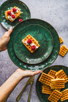 SERWIS OBIADOWY CERAMICZNY 18 ELEMENTÓW DLA 6 OSÓB GREEN GREY OMBRES