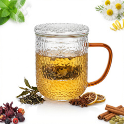 KUBEK SZKLANKA TERMICZNA Z ZAPARZACZEM SZKLNE SITKO DO HERBATY I ZIÓŁ 0,4L