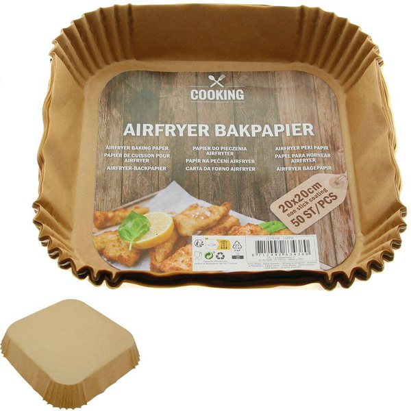 WKŁADKI DO PIECZENIA W FRYTKOWNICY BEZTŁUSZCZOWEJ PAPIEROWE FOREMKI 50 SZT