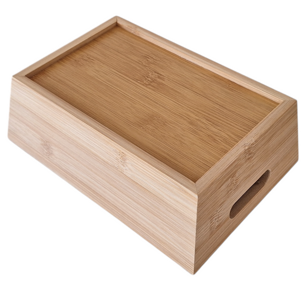 TACA BAMBUSOWA SKRZYNKA PROSTOKĄTNA ORGANIZER Z DREWNA PUDEŁKO 23x16x7,5 cm