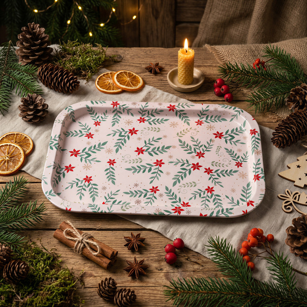 TACA KUCHENNA DEKORACJA STOŁU PROSTOKĄTNA DO SERWOWANIA NOSZENIA 21x14x2