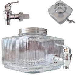 SŁÓJ Z KRANIKIEM DO LODÓWKI SŁOIK 3 L SZKLANY Z KRANEM NA WODĘ LEMONIADĘ