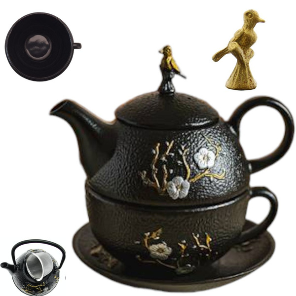 ZAPARZACZ 0.4L FILIŻANKA ŻELIWNA IMBRYK Z SITKIEM DO PARZENIA HERBATY ZIÓŁ