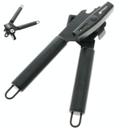 OTWIERACZ DO PUSZEK KONSERW I BUTELEK STALOWY CZARNY  2W1