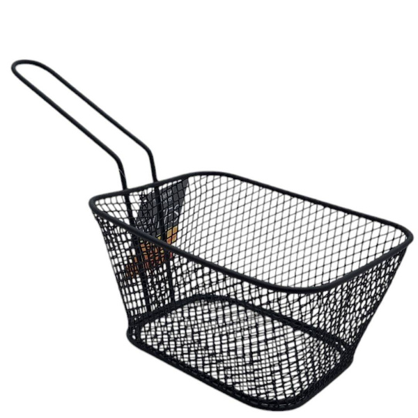 KOSZYCZEK DO SERWOWANIA FRYTEK PRZEKĄSEK MINI STALOWY KOSZYCZEK CZARNY