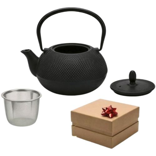 CZAJNIK ŻELIWNY IMBRYK 1.8L DUŻY CZARNY DO HERBATY + ZAPARZACZ STALOWY