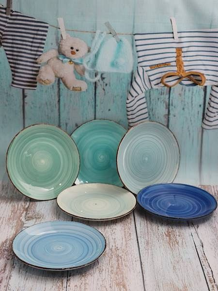 TALERZE DESEROWE PŁYTKIE DLA 6 OSÓB ZESTAW 19 cm