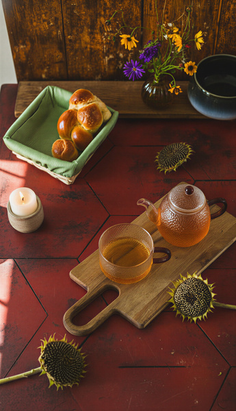 CZAJNIK DZBANEK Z ZAPARZACZEM 0,5L Z FILIŻANA 250ml ZESTAW DO HERBATY SZKŁO