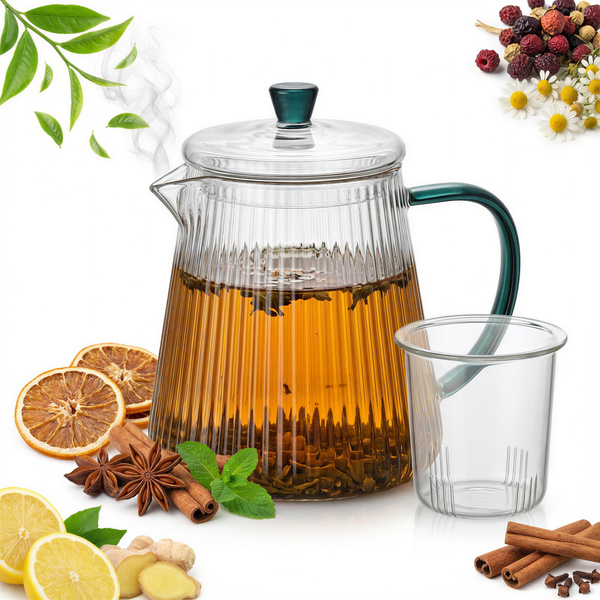 DZBANEK SZKLANY ZAPARZACZ DO HERBATY Z FILTREM 1L DZBANEK DO WODY SOKU KAWY