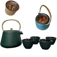 CZAJNIK IMBRYK ŻELIWNY 1L ZAPARZACZ SITKO STALOWE DO HERBATY +4 CZARKI