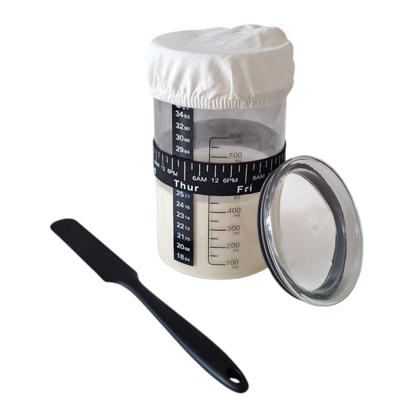 POJEMNIK DO ZAKWASU ROBIENIA NA CHLEB SŁOIK FERMENTACYJNY 800ml ZESTAW