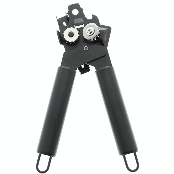 OTWIERACZ DO PUSZEK KONSERW I BUTELEK STALOWY CZARNY 2W1