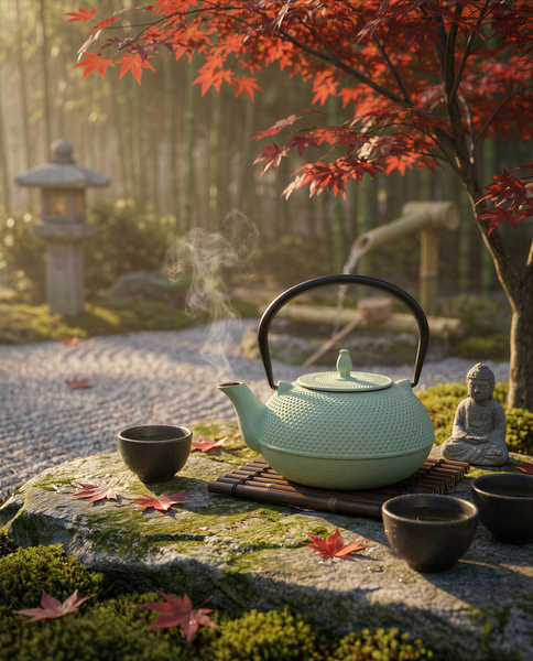 CZAJNIK ŻELIWNY IMBRYK 1.8L DUŻY MIĘTOWY DO HERBATY + ZAPARZACZ STALOWY