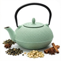 CZAJNIK ŻELIWNY IMBRYK 1.8L DUŻY MIĘTOWY DO HERBATY + ZAPARZACZ STALOWY