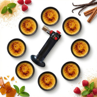 CERAMICZNE MISECZKI DO CRÈME BRÛLÉE 8SZT + OPALARKA CZARNA ZESTAW